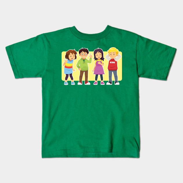 Happy Kids Kids T-Shirt by mikailain